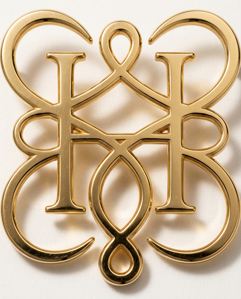 Honey & Haze monogram i guld på tyg